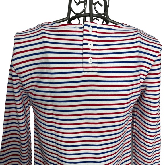 Anthropologie Deletta Striped Fourth of July Long Sleeve Shirt Size Small - Picture 6 of 11